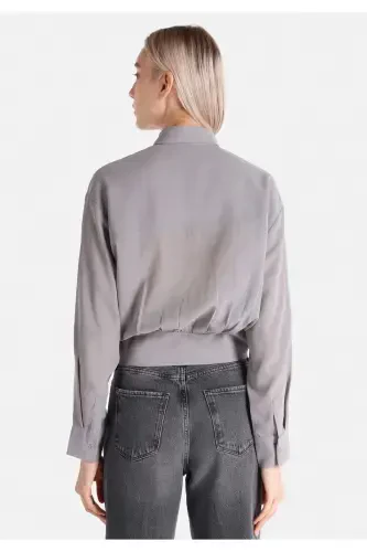 Women's long-sleeved, regular fit gray shirt - COLIN’S (1)