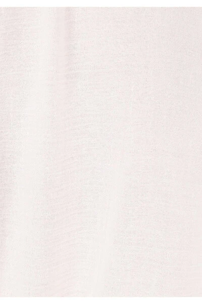 Women's long-sleeved, white, V-neck, regular fit, patterned shirt - 6