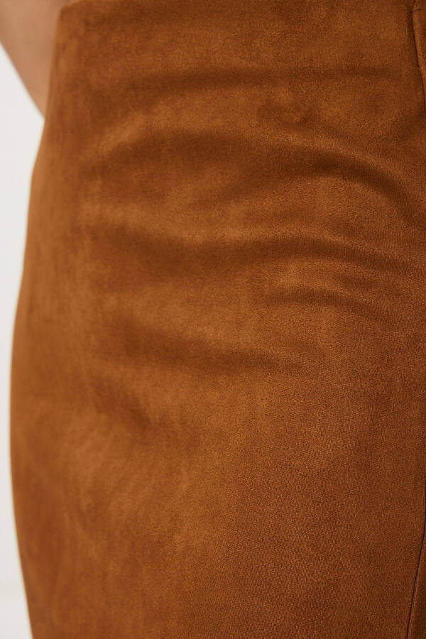 Women's Long Suede Skirt with Thigh Slit MC00292 - 2