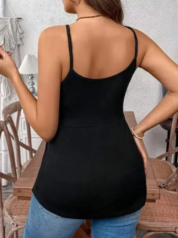 Women's Long Viscose Blouse with Front Crisscross Straps - 5