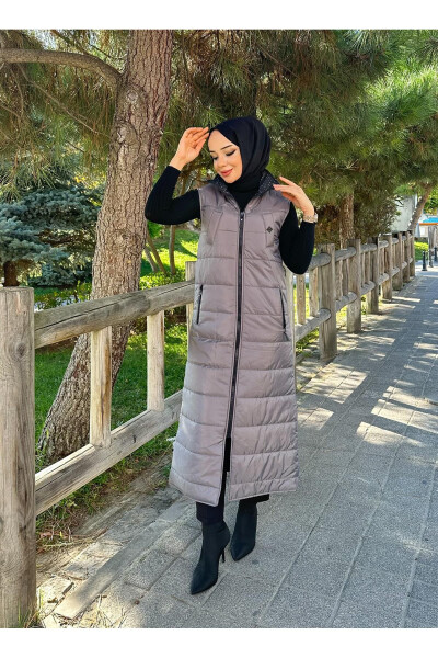 Women's Long Winter 125 Cm Quilted Puffy Vest 50006 - 2