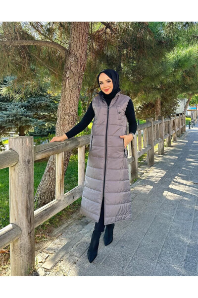 Women's Long Winter 125 Cm Quilted Puffy Vest 50006 - 3