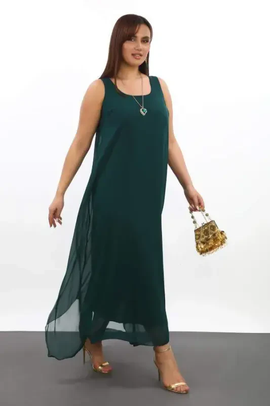 Women's Loose Chiffon Dress Gown KL3066 Green - 1