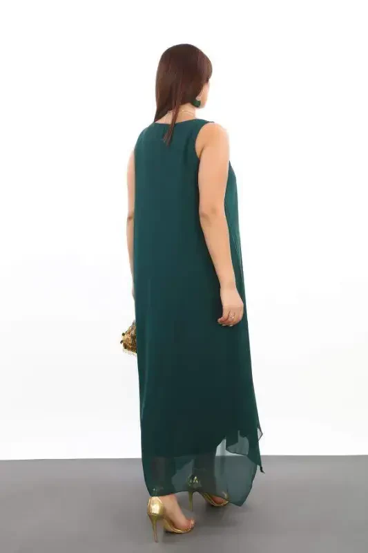 Women's Loose Chiffon Dress Gown KL3066 Green - 5