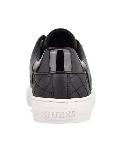 Women's Loven Lace-Up Sneakers-Black Quilted - 3