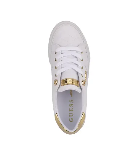 Women's Loven Lace-Up Sneakers-White Quilted - 3