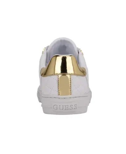 Women's Loven Lace-Up Sneakers-White Quilted - 3