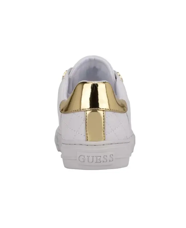 Women's Loven Lace-Up Sneakers-White Quilted - 3