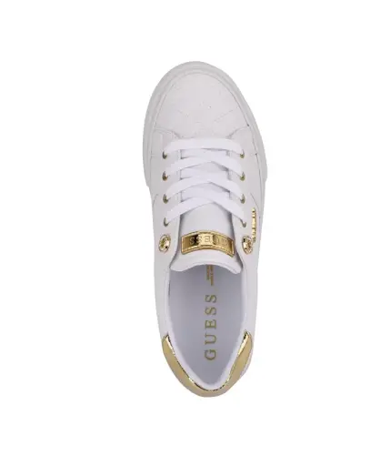 Women's Loven Lace-Up Sneakers-White Quilted - 4