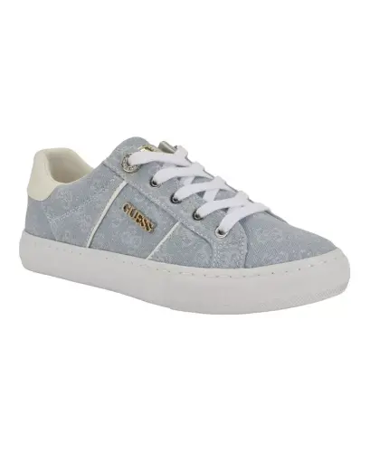 Women's Loven Low Profile Lace-Up Sneakers - Blue Denim Logo 