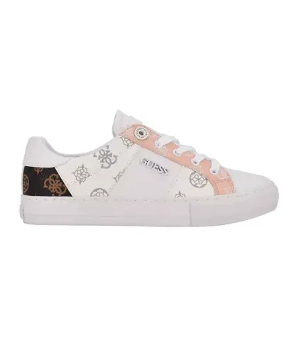 Women's Loven Low Profile Lace-Up Sneakers - Light Pink/Dark Brown Logo - GUESS (1)
