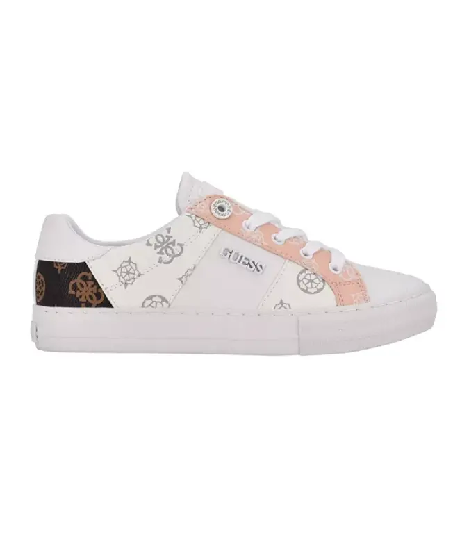 Women's Loven Low Profile Lace-Up Sneakers - Light Pink/Dark Brown Logo - 2