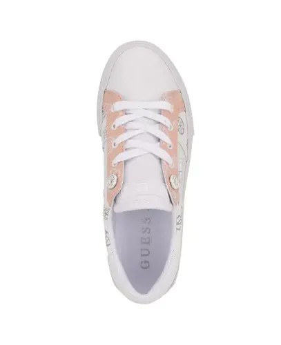 Women's Loven Low Profile Lace-Up Sneakers - Light Pink/Dark Brown Logo - 4