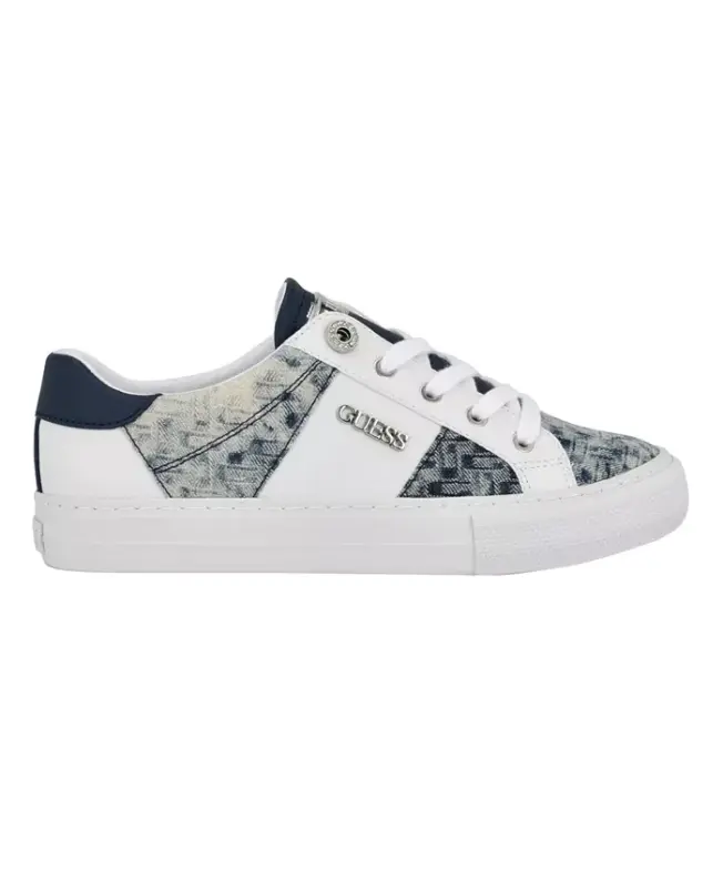 Women's Loven Low Profile Lace-Up Sneakers - White/Denim Multi - 2