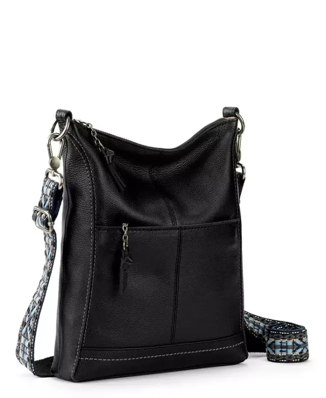 Women's Lucia Leather Crossbody Bag-Black - 3