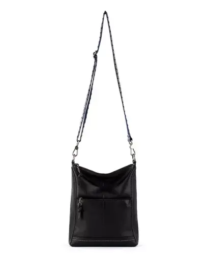 Women's Lucia Leather Crossbody Bag-Black - 6
