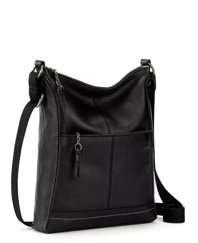 Women's Lucia Leather Crossbody Bag-Black - 8