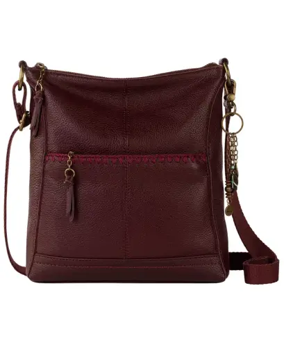 Women's Lucia Leather Crossbody Bag - Black Chr St - 1