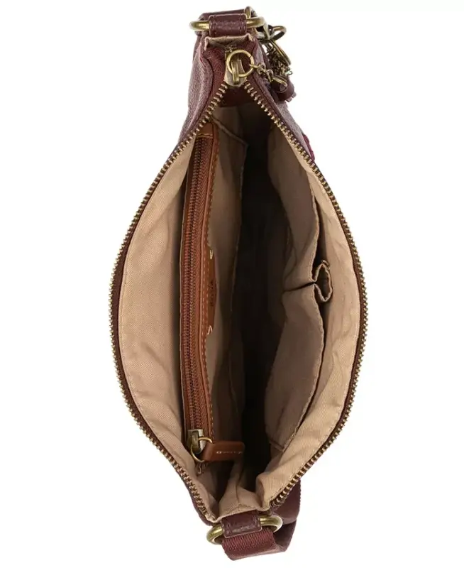 Women's Lucia Leather Crossbody Bag - Black Chr St - 4