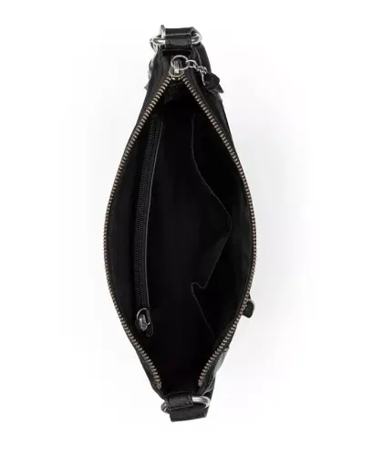 Women's Lucia Leather Crossbody Bag - Black Suede Block - 4