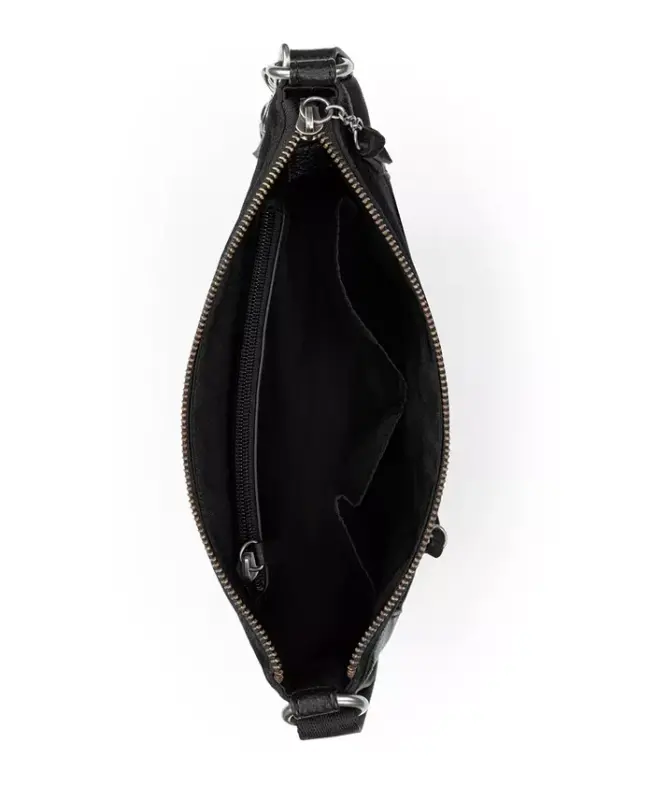 Women's Lucia Leather Crossbody Bag - Black Suede Block - 4