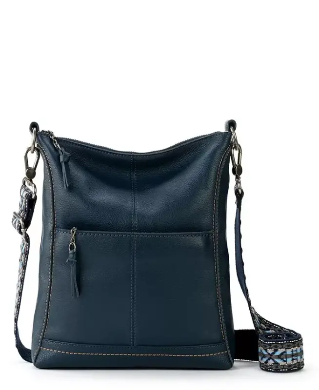 Women's Lucia Leather Crossbody Bag-Indigo - 2