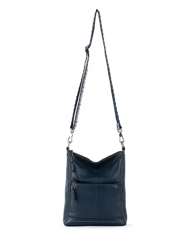 Women's Lucia Leather Crossbody Bag-Indigo - 7