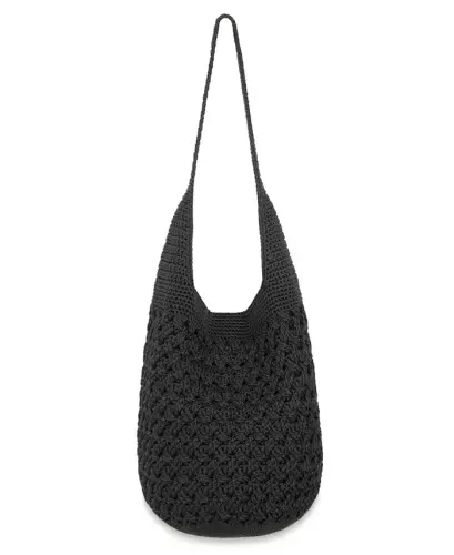 Women's Lucia Leather Crossbody Bag - Jet Black - 4