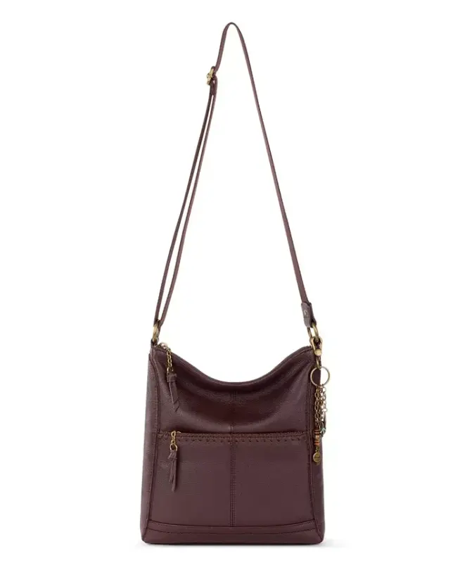 Women's Lucia Leather Crossbody Bag-Mahogany Stitch - 6