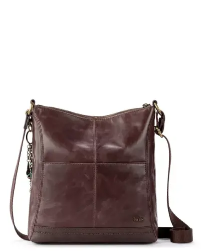 Women's Lucia Leather Crossbody Bag - Mahogany Tile Emboss - THE SAK (1)