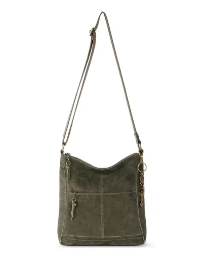 Women's Lucia Leather Crossbody Bag - Moss Suede - 5