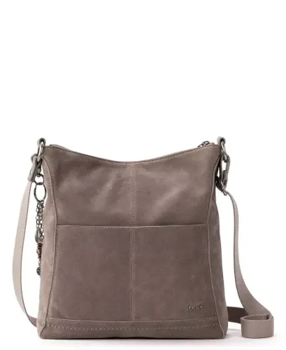 Women's Lucia Leather Crossbody Bag - Mushroom Suede - 1