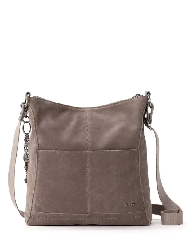 Women's Lucia Leather Crossbody Bag - Mushroom Suede - THE SAK