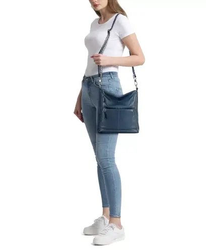 Women's Lucia Leather Crossbody Bag - Mushroom Suede - 5