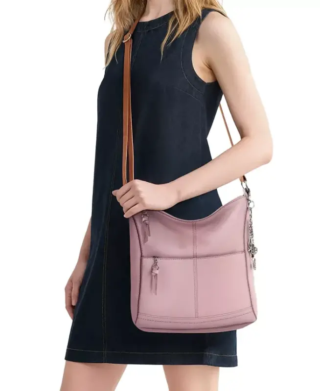 Women's Lucia Leather Crossbody Bag-Rosewood - 5