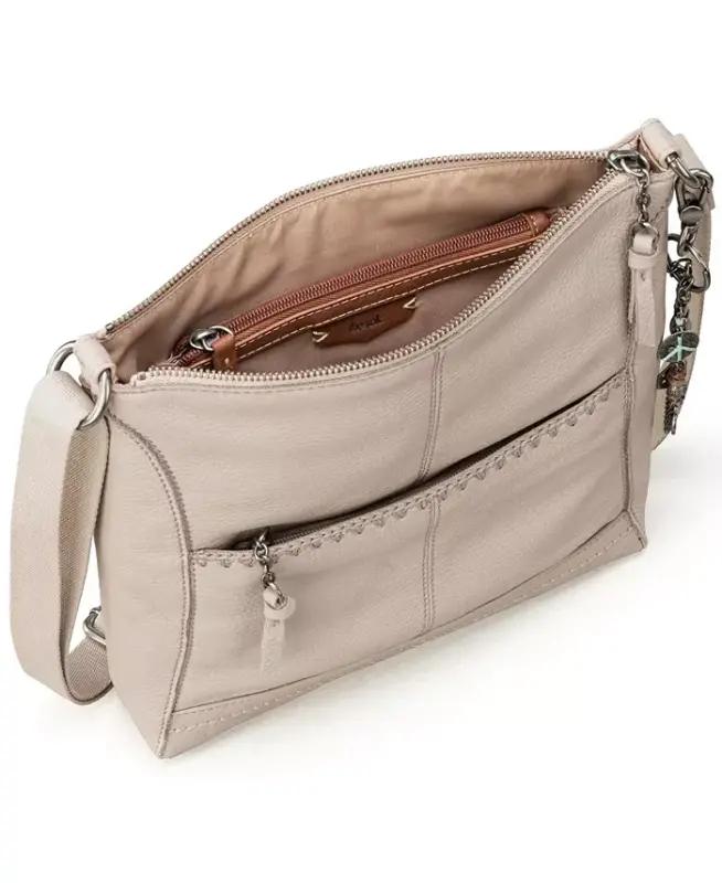 Women's Lucia Leather Crossbody Bag - Sand - 4