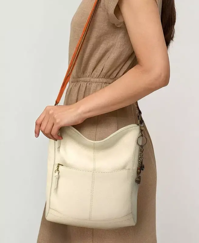 Women's Lucia Leather Crossbody Bag - Stone - 5