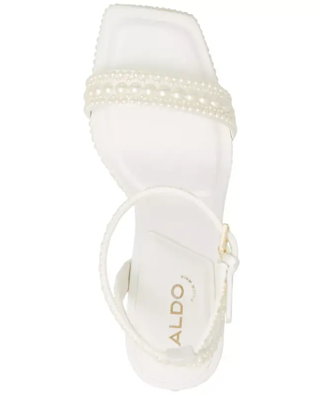 Women's Lulu Pearl Two-Piece Platform Dress Sandals-White Mixed - 4