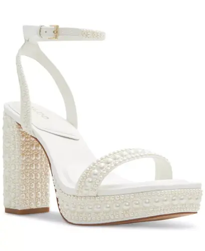 Women's Lulu Pearl Two-Piece Platform Dress Sandals-White Mixed - 1