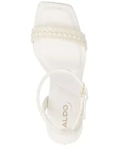 Women's Lulu Pearl Two-Piece Platform Dress Sandals-White Mixed - 4