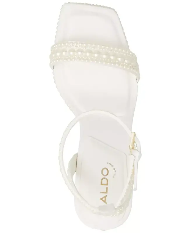 Women's Lulu Pearl Two-Piece Platform Dress Sandals-White Mixed - 4