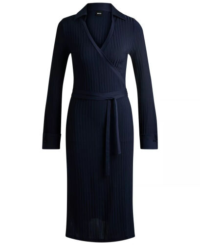 Women's Lustrous Ribbed Wrap Dress - HUGO BOSS (1)