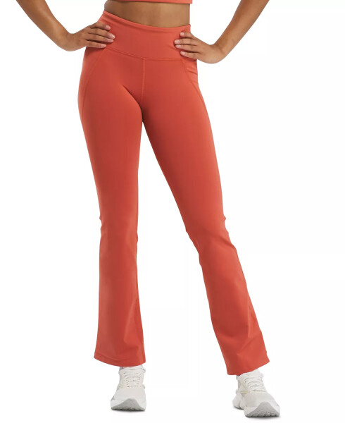 Women's Lux High Rise Mini-Flared Pants Brick Red - 1