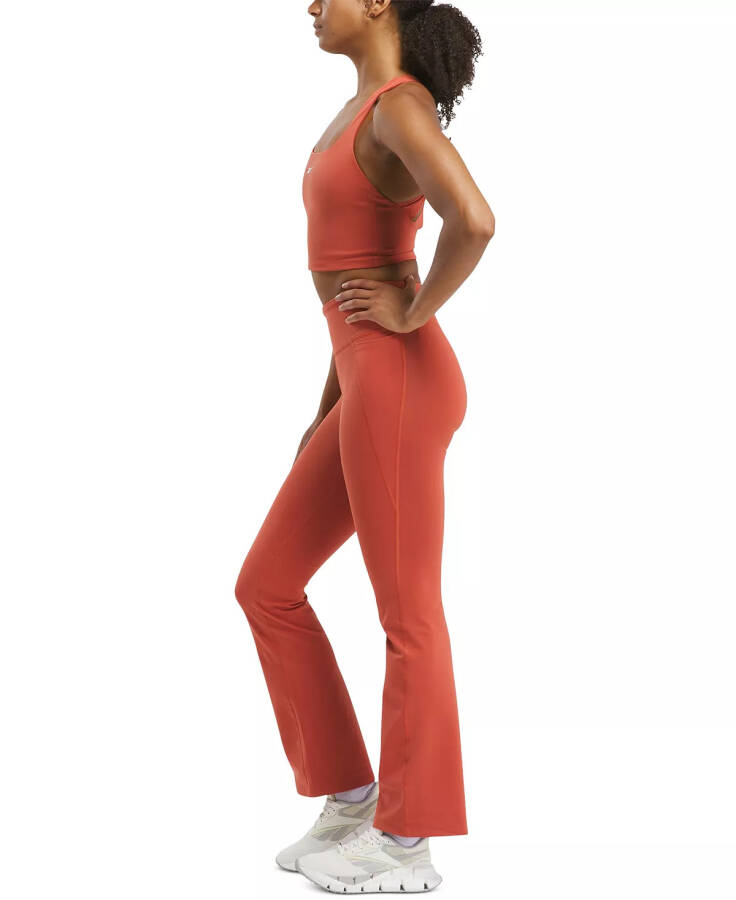 Women's Lux High Rise Mini-Flared Pants Brick Red - 3