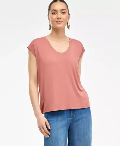 Women's Luxe Layering Top, Exclusively at Modazone-Copper Bro - 1