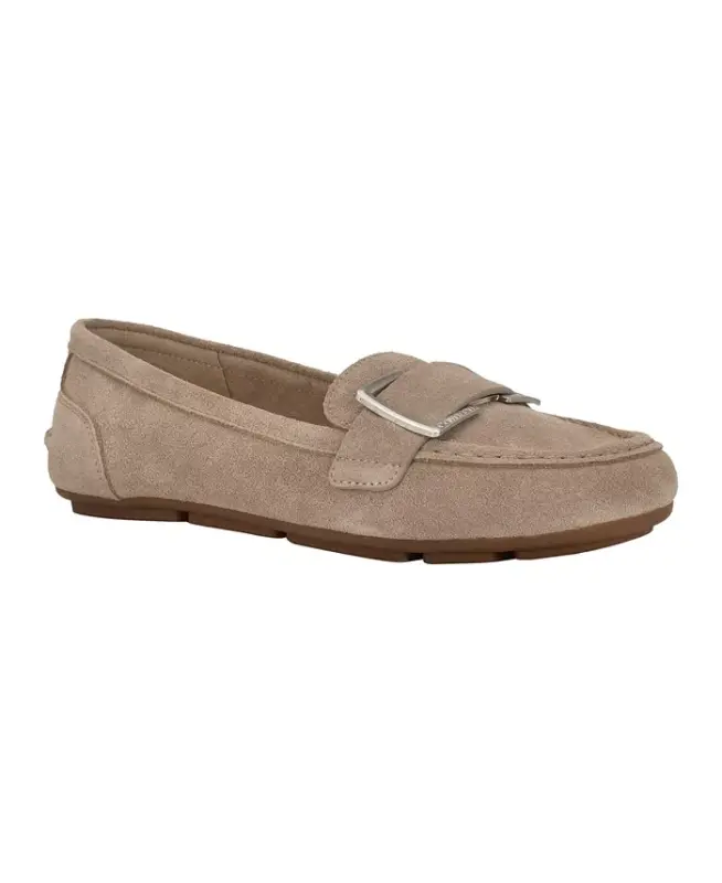 Women's Lydia Slip-On Loafers - Taupe Suede - CALVIN KLEIN