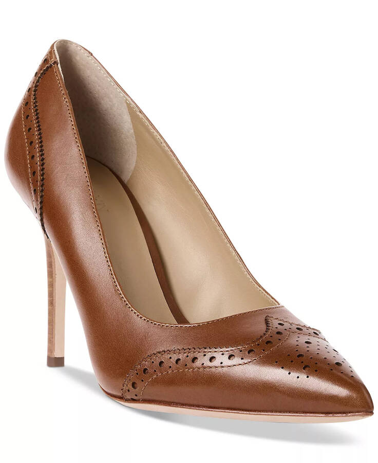 Women's Lynden Pointed Pumps Deep Saddle Tan Leather - 1