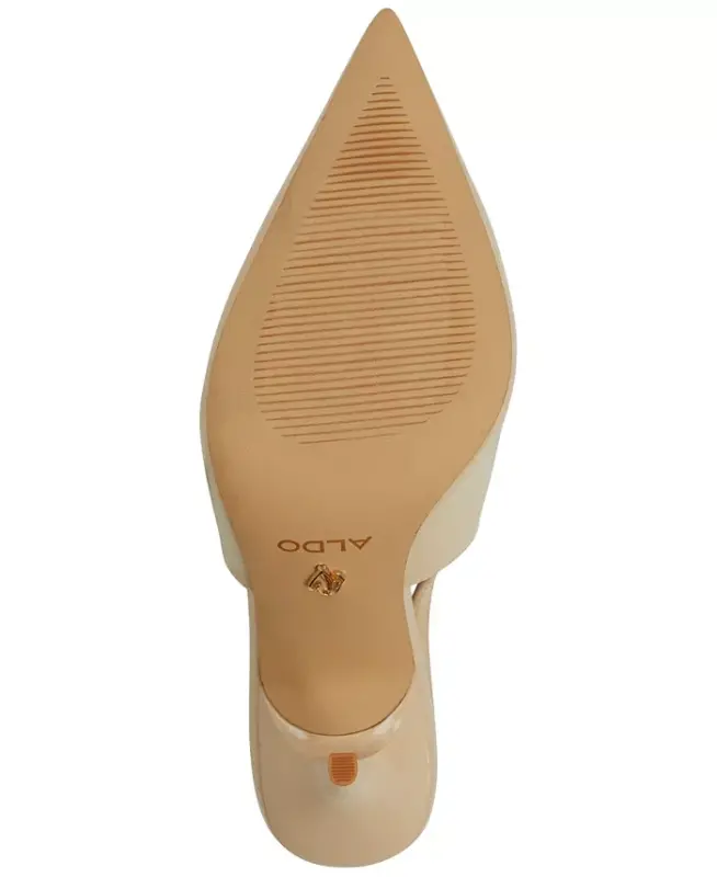 Women's Lysandre Pointed-Toe Slingback Pumps-Beige Patent - 5