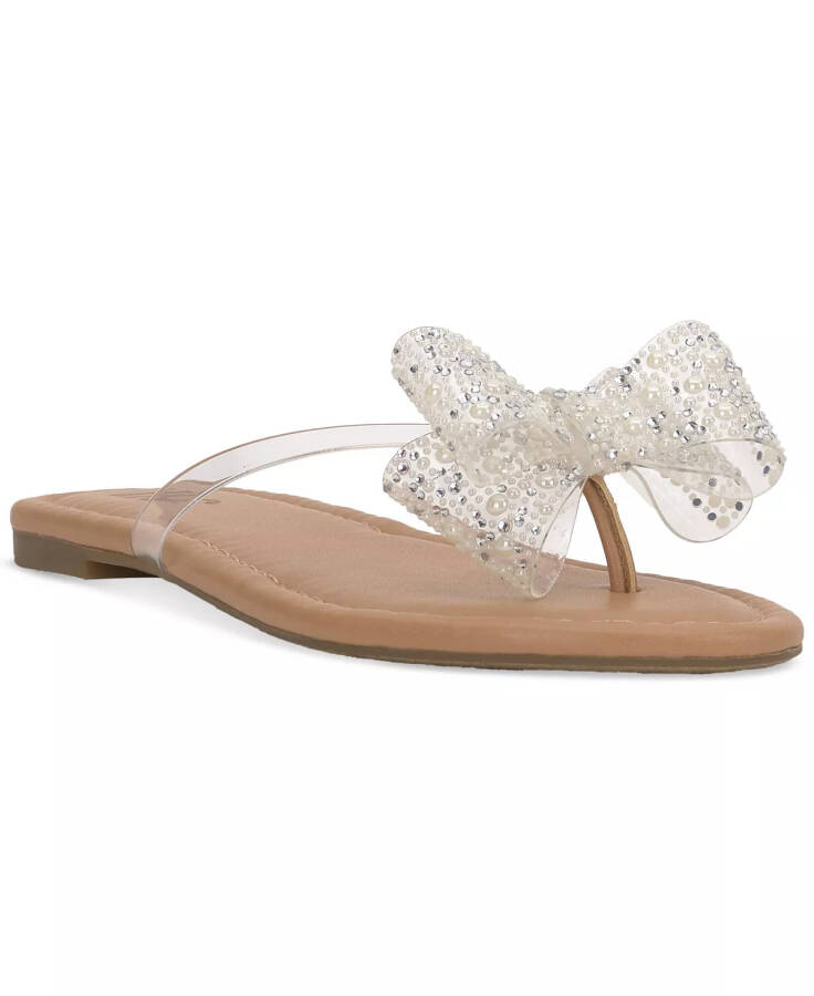 Women's Mabae Bow Flat Sandals, Created for Modazone Pearl/Bling - 1