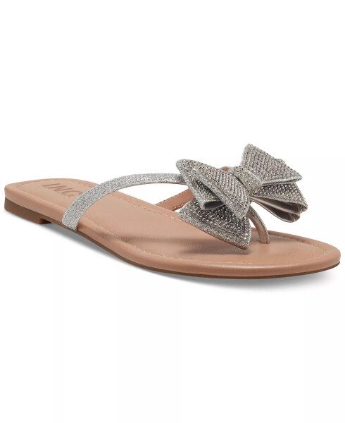 Women's Mabae Bow Flat Sandals, Created for Modazone Silver Bling - 1